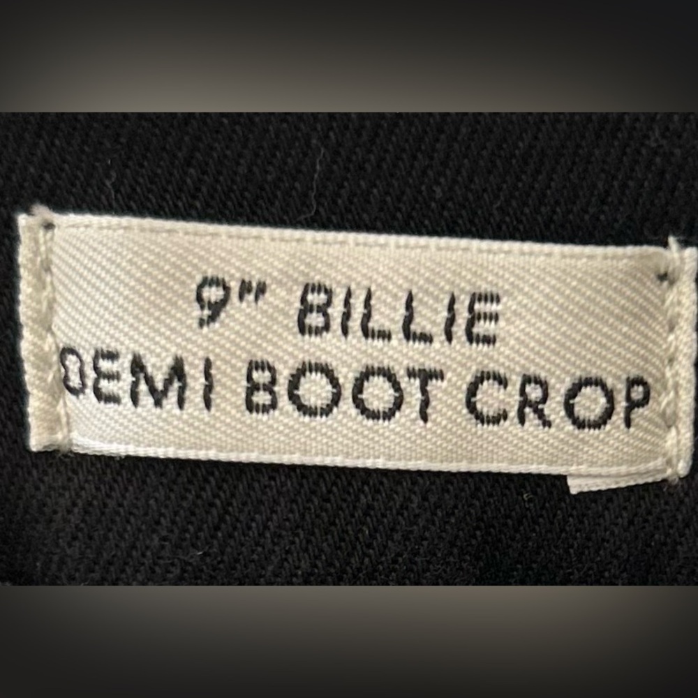 J. Crew 9” Billie Black Denim Demi Boot Crop Jeans Size 33 Cropped Kicked Leg - Picture 8 of 11
